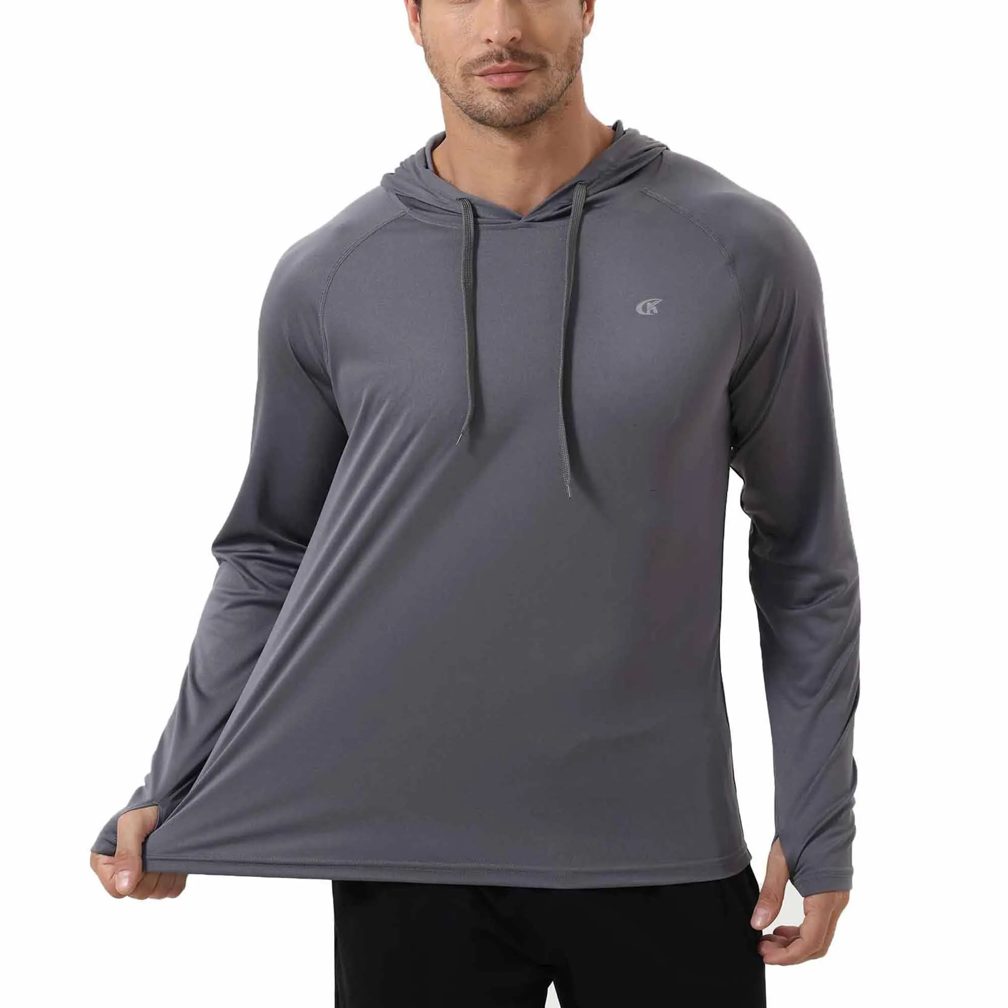 Summer Men's Long Sleeve UPF 50+ Hoodie Shirts, Rash Guard Quick Dry Lightweight T-shirt for Outdoor Jogger Sport Pullover - Image 4