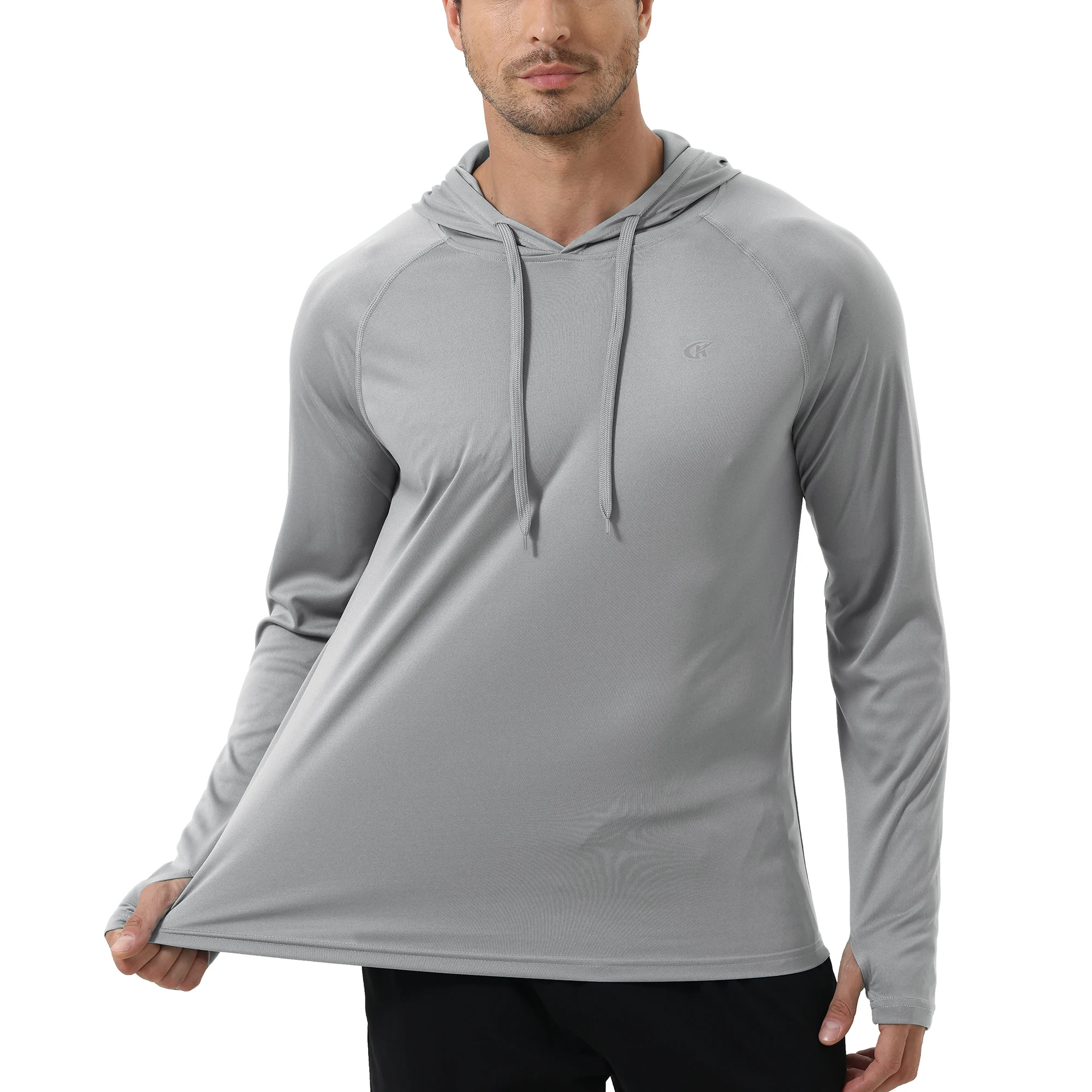 Summer Men's Long Sleeve UPF 50+ Hoodie Shirts, Rash Guard Quick Dry Lightweight T-shirt for Outdoor Jogger Sport Pullover - Image 6
