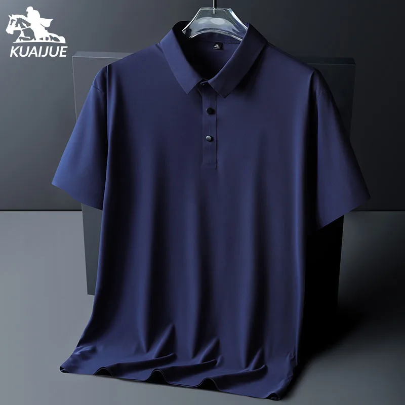 polo shirt men 6XL 7XL 8XL Summer new High quality mens short-sleeved polo shirt Ice silk Men's business casual polo shirt 2212 - Image 5