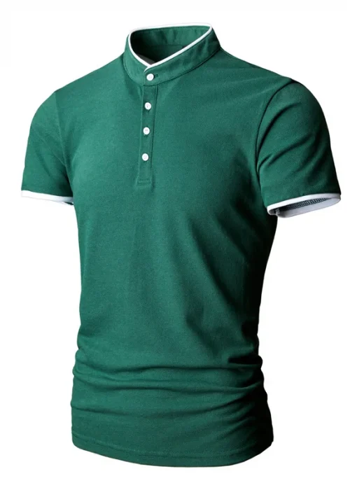 Summer Men's Stand-up Collar Short-sleeved T-shirt Tops for Men's Casual Multi-color Short-sleeved POLO Shirt