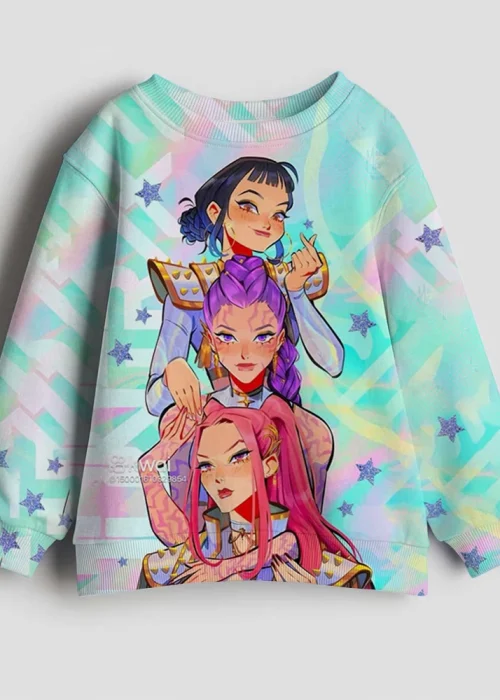 90s Y2k Huntrix Hoodie Manga Kids Kpop Demon Hunters Movie Fans Gift Children's Sweatshirt Cute Tiger Hoody for Boys Girls