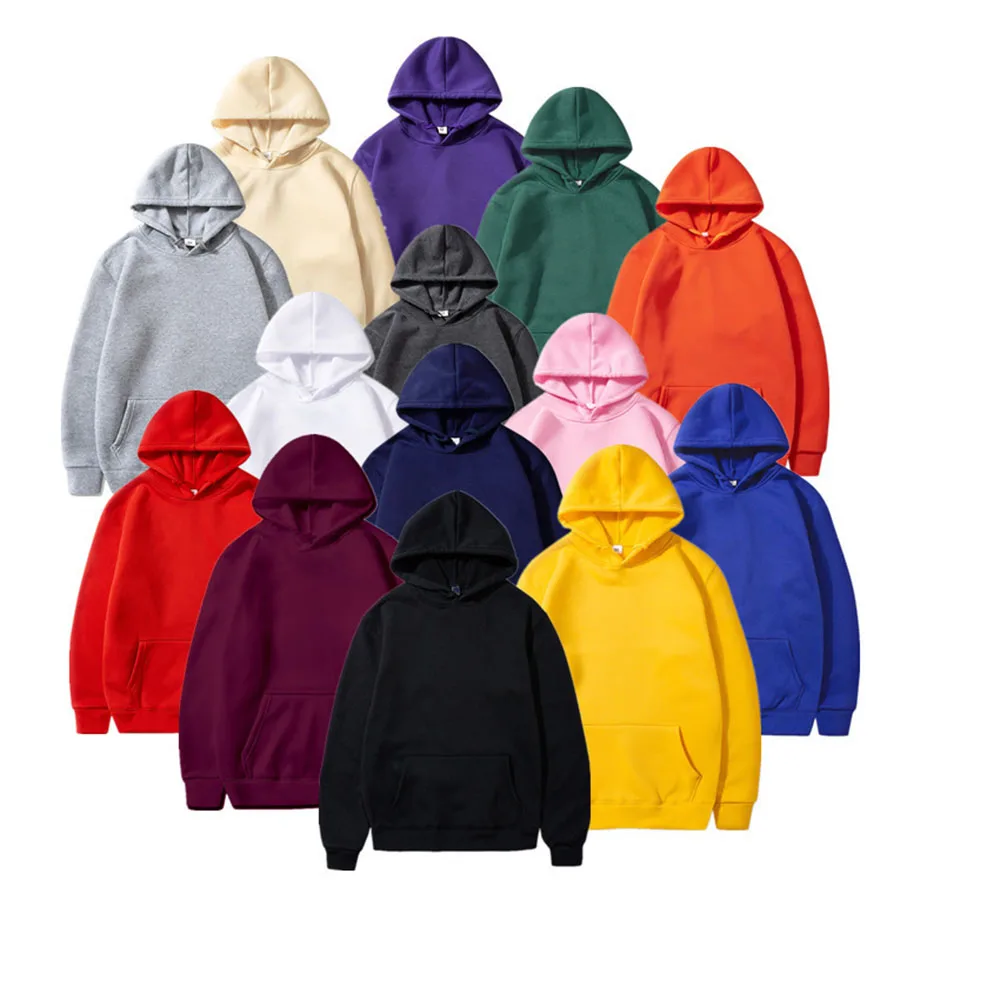 Solid color Hoodies Men Sweatshirts Women Fashion Long Sleeve Hoodie Unisex Hooded Streetwear