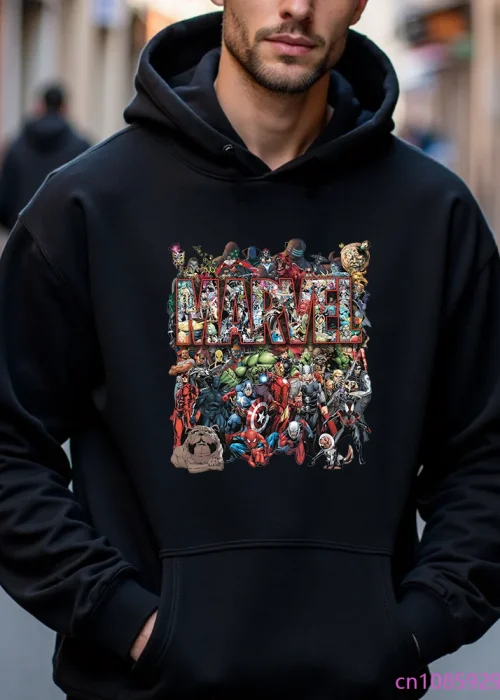 Marvel Superhero Combo Printed Hoodie Men's Casual Outdoor High Quality Sweatshirt Top