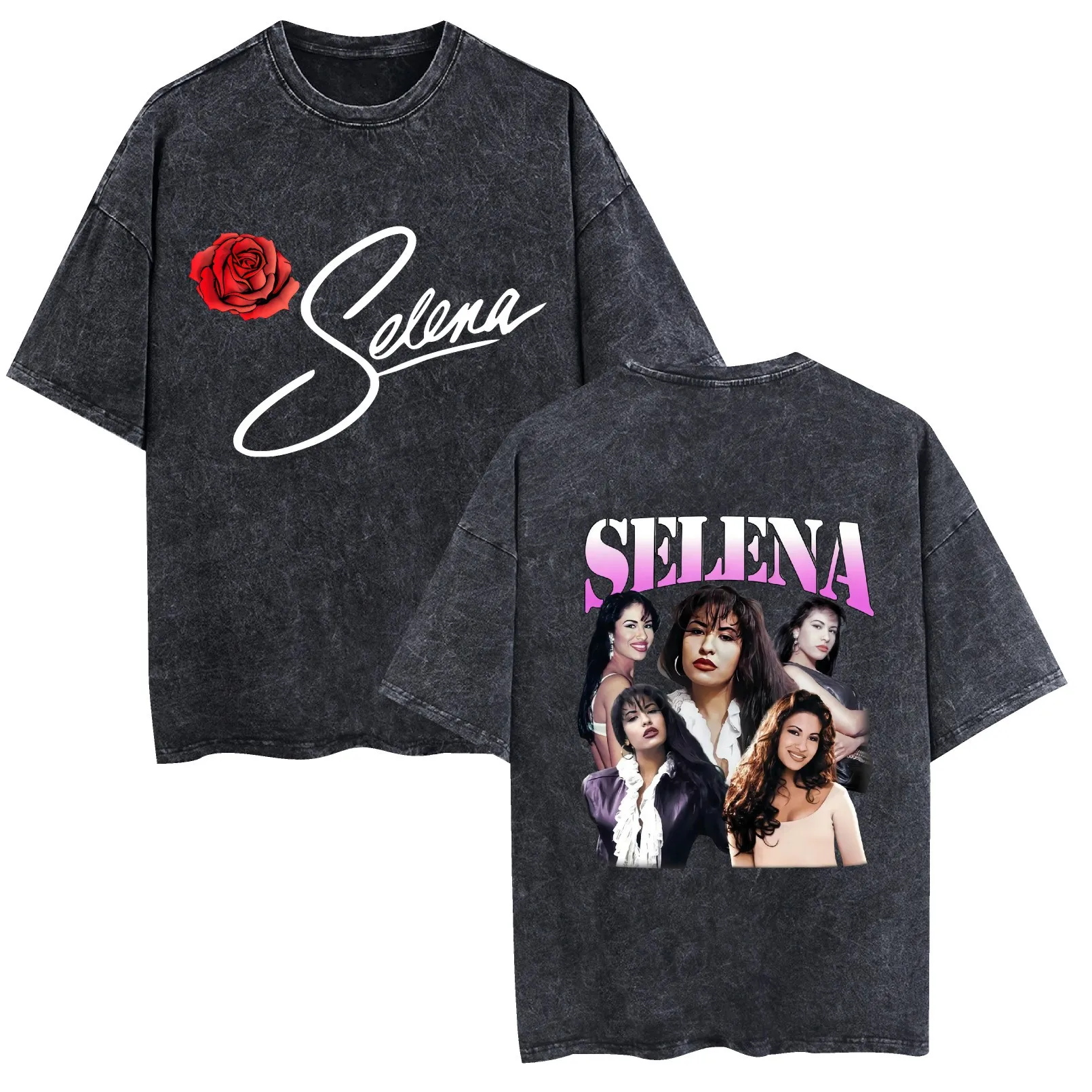 Singer Selena Quintanilla Cotton Washed T-Shirt Women Short Sleeve Tshirts Casual Unisex Crewneck Cool Tees Shirt - Image 2