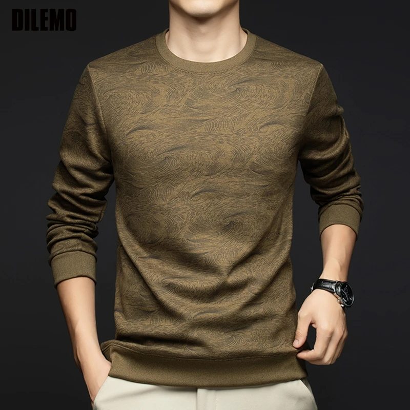 Top Grade Wool+Mulberry Silk New Brand Street Casual Fashion Crewneck Pullover Velvet Hoodies Sweatshirts Men's Clothing - Image 5