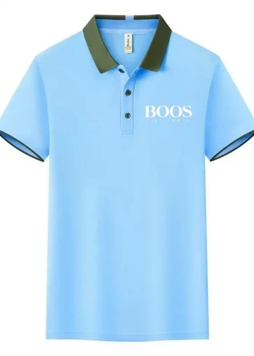 Men's New Embroidered Business Casual Short Sleeved Polo Shirt, Fashionable Short Sleeved Comfortable Breathable Top