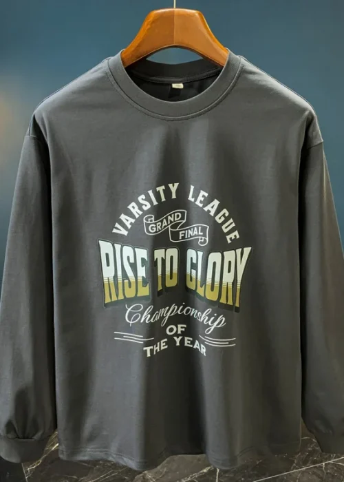 Loose long sleeved-shirt men's autumn new trend printed round neck casual sweatshirt