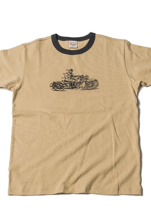 Non Stock Rider Ringer T-Shirt Motorcycle Graphic Mens Short Sleeve Tee Slim Fit