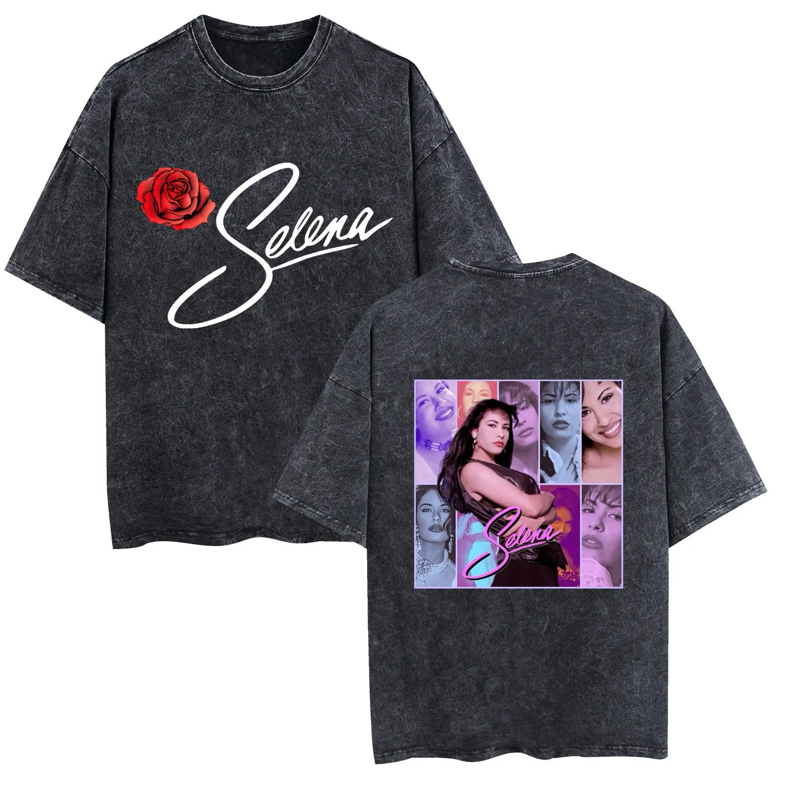 Singer Selena Quintanilla Cotton Washed T-Shirt Women Short Sleeve Tshirts Casual Unisex Crewneck Cool Tees Shirt - Image 4