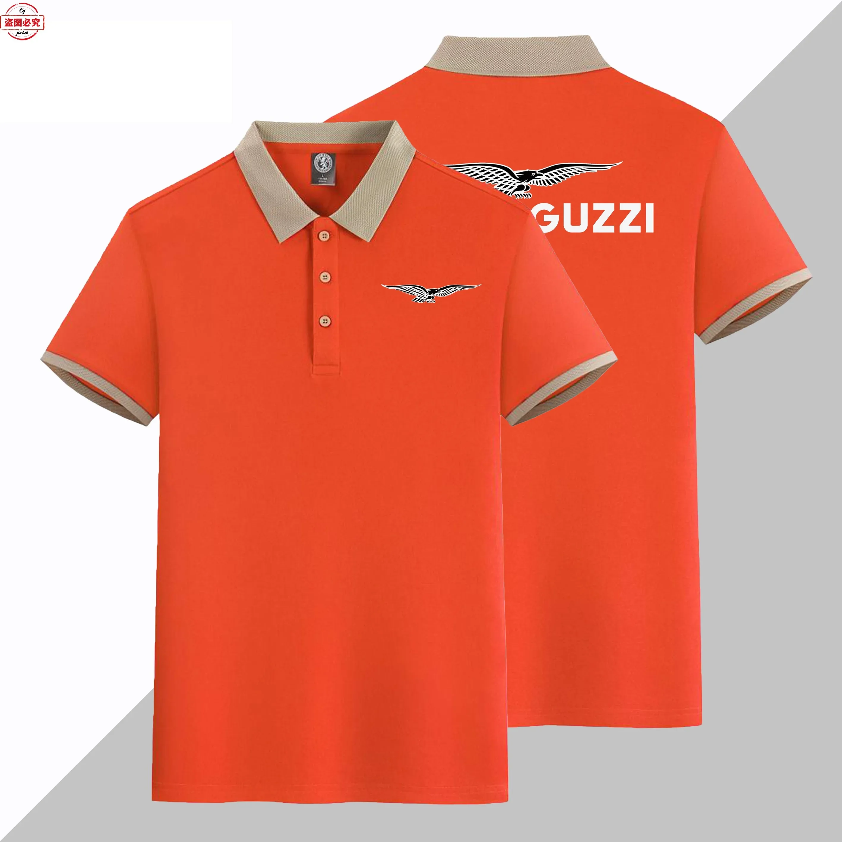 Men's Business Casual Short Sleeved Sports T-shirt, Polo Shirt, Motorcycle Logo Printed Team Riding Suit, Racing Suit Work Suit