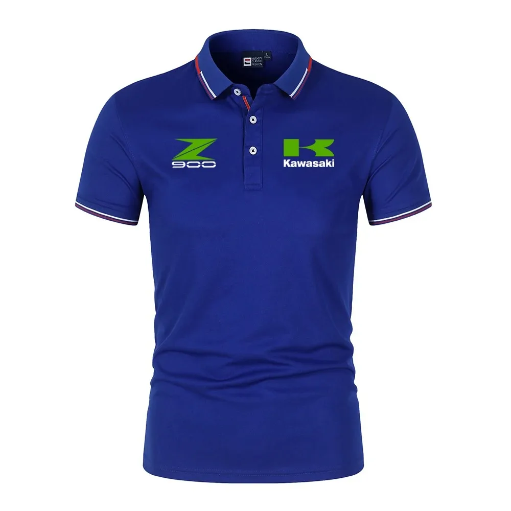 Kawasaki Z900 Logo Racing Teams Men Polo Shirt Summer Short Sleeve Casual Male Polos T-shirt 2025 New Fashion Man Clothes Tops