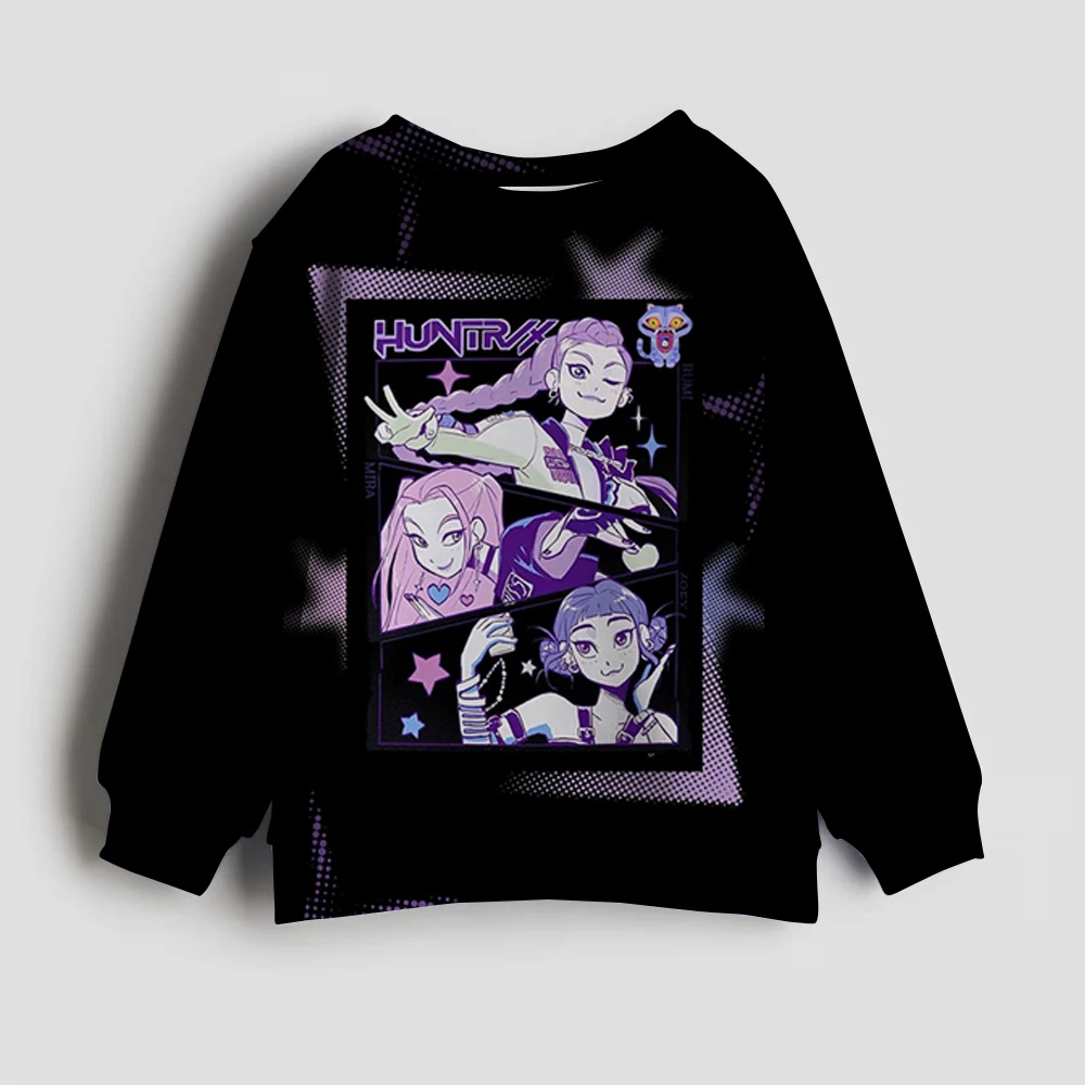 90s Y2k Huntrix Hoodie Manga Kids Kpop Demon Hunters Movie Fans Gift Children's Sweatshirt Cute Tiger Hoody for Boys Girls - Image 2