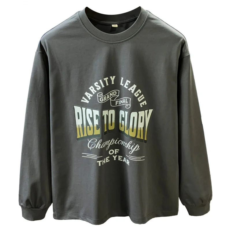 Loose long sleeved-shirt men's autumn new trend printed round neck casual sweatshirt - Image 5