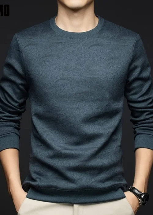 Top Grade Wool+Mulberry Silk New Brand Street Casual Fashion Crewneck Pullover Velvet Hoodies Sweatshirts Men's Clothing