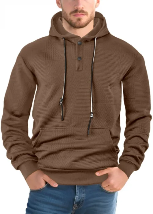 25 Spring and Autumn New Pullover Solid Color Casual Sports Loose Trendy Long Sleeve Hoodie Men