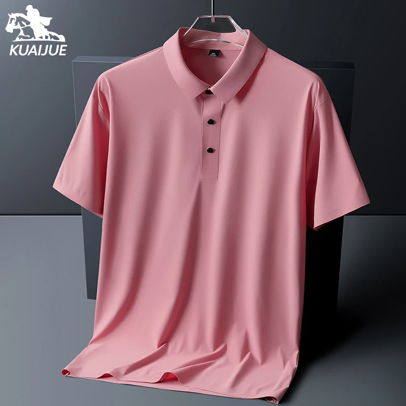 polo shirt men 6XL 7XL 8XL Summer new High quality mens short-sleeved polo shirt Ice silk Men's business casual polo shirt 2212 - Image 3