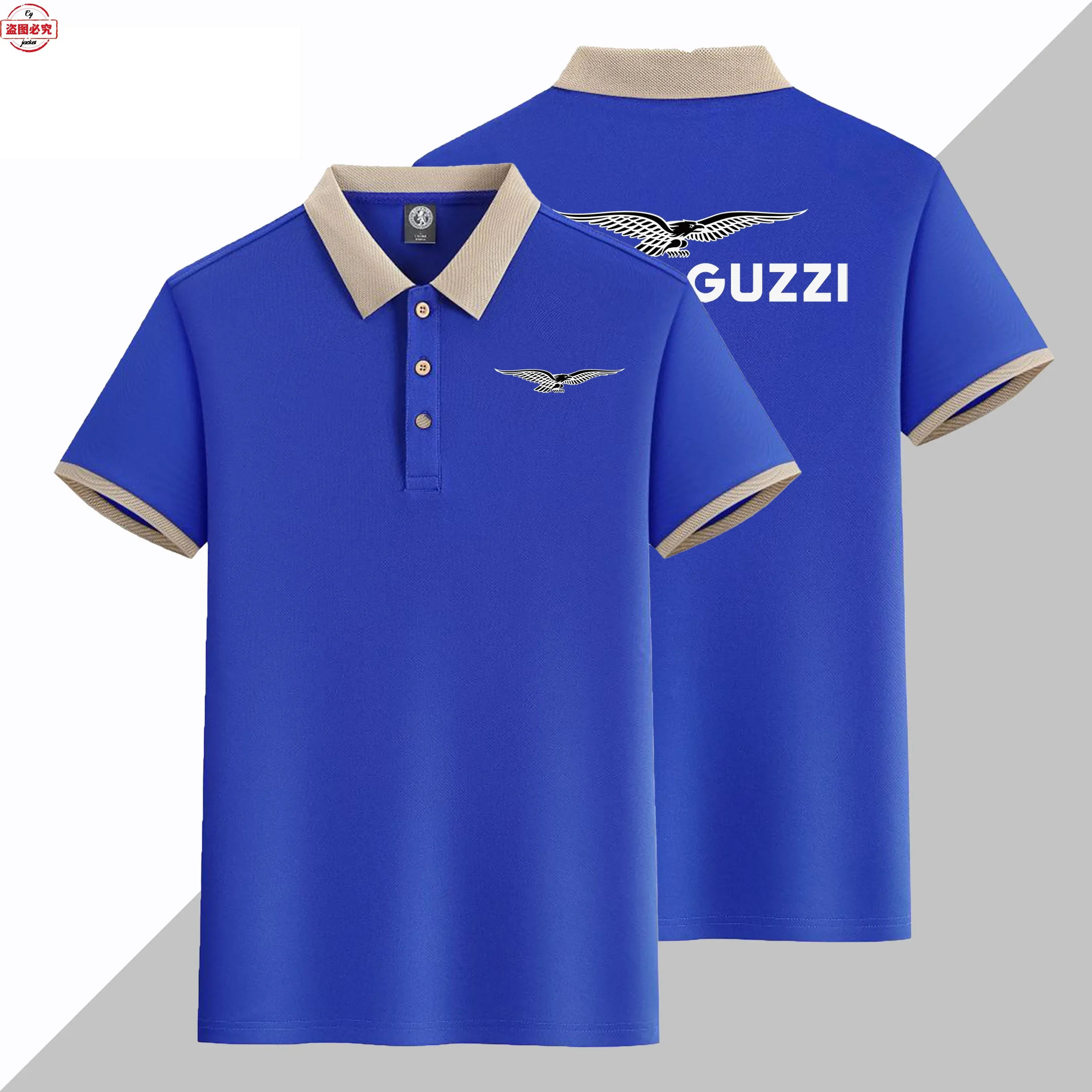 Men's Business Casual Short Sleeved Sports T-shirt, Polo Shirt, Motorcycle Logo Printed Team Riding Suit, Racing Suit Work Suit - Image 2