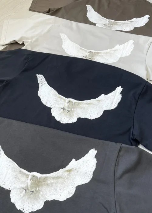 SAINT OF MICHAEL Kanye West Streetwear Best Quality Vintage YZY DOVE DONDA Loose Ovesize Pigeon Print T-shirt Tops Tee For Men